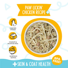 Textura cremosa de Weruva Paw Lickin’ Chicken para gusto suave.