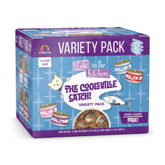 Weruva Cats in the Kitchen Coolsville Catch, pack de 12 latas, práctico para comidas diarias.