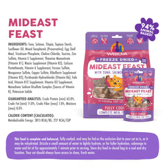 Weruva Gatos Mideast Feast Liofilizado: servir tal cual o rehidratar para más humedad.