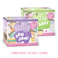 Weruva Kitten variedad latas 3 onzas, porciones individuales para alimentación limpia de gatitos.