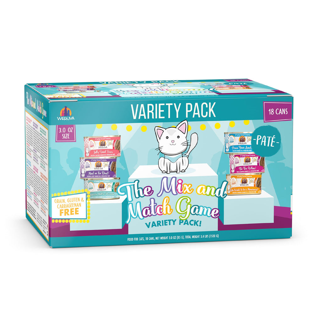Weruva pack paté variado en 18 latas para gatos.