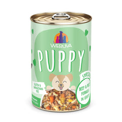 Weruva Puppy Beef y Arroz en Gravy, lata 14oz: nutrición de calidad para cachorros