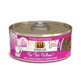Weruva Tic Tac Whoa, lata de atún y salmón, textura atractiva para gatos.
