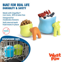 WEST PAW Toppl premios kibble para perros, promueve juego prolongado y exploración.