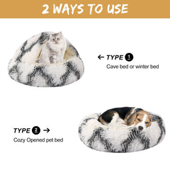 WgoogW cama para perro pequeño en forma de dona, soporte de cabeza.