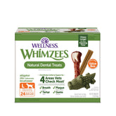 Whimzees Wellness en caja frontal, premio dental para perros para higiene bucal diaria