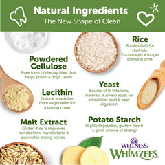 Whimzees Wellness Ricebone, hueso dental, ayuda a mantener la limpieza diaria.