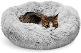 Cama Whiskers & Friends para gatos: donut de peluche, descanso suave y cálido.