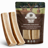 WhiteTail Naturals astas de alce divididas para perro grande, masticación duradera.