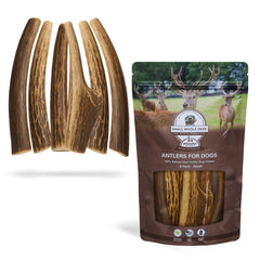 WhiteTail Naturals cuernos para perro, seis piezas, duraderos para razas pequeñas.