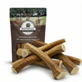 WhiteTail Naturals pack 1 libra de astas enteras, masticación duradera para perros grandes