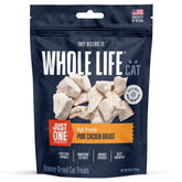 Premio para gatos de Whole Life Pet, solo pollo, snack sabroso y proteico.