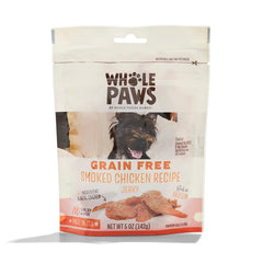 Golosinas Whole Paws para perros sin granos con sabor a pollo ahumado