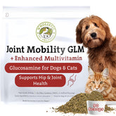 Wholistic Pet Organics: bote de suplemento para articulaciones, mejora la movilidad de perros y gatos.