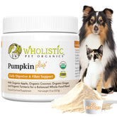 Wholistic Pet Organics Polvo Calabaza Digestivo para perros y gatos.
