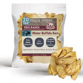 Wild Eats oreja de búfalo de agua con polvo, snack natural para perros