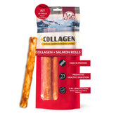 Wild Eats Salmón Retriever Roll 10 pulgadas, frente: sabor natural para perros medianos