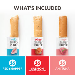 Wild Eats Simply Puree con pargo rojo, mezcla natural para momentos de recompensa.