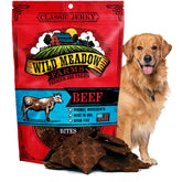 Empaque de Wild Meadow Farms Bocados Clásicos de Carne para perros.
