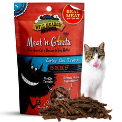 Wild Meadow Farms Meat 'N Greets, paquete de jerky suave, ideal como premio diario