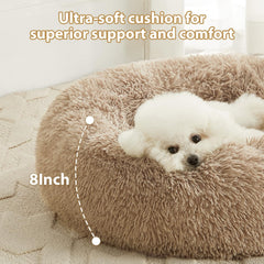 Cama WNPETHOME para perro, forma dona con soporte alto para comodidad.
