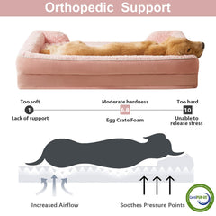 WNPETHOME cama grande con cojín lateral de 3,5 pulgadas para mayor seguridad.