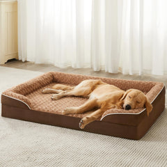 WNPETHOME cama para perro grande con espuma alta densidad para soporte y confort diarios.