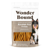 Wonder Bound, bâtonnets torsadés saveur beurre de cacahuète, friandise gourmande pour chien.
