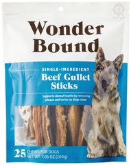 Wonder Bound: tiras gaznate de res, textura irregular para limpieza dental.