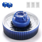 Fuente Wonder Creature para gatos en cerámica Royal Blue, favorece beber más gracias al flujo suave.