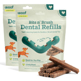 Recambios Bite n' Brush de WOOF para limpieza dental en perros.