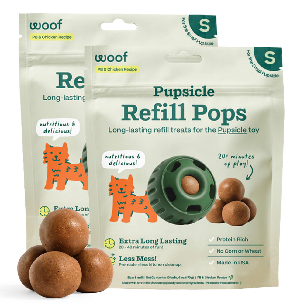 WOOF Pupsicle relleno: golosina de larga duración para mantener distraído a tu perro.