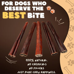 Woofley's palitos sin cuero para perros, alternativa segura a huesos duros durante mordidas.