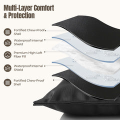 WooPetty cama para perros, forro interior impermeable para derrames y limpieza.