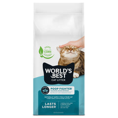 World's Best Cat Litter Poop Fighter defensa de olor máxima para múltiples gatos.