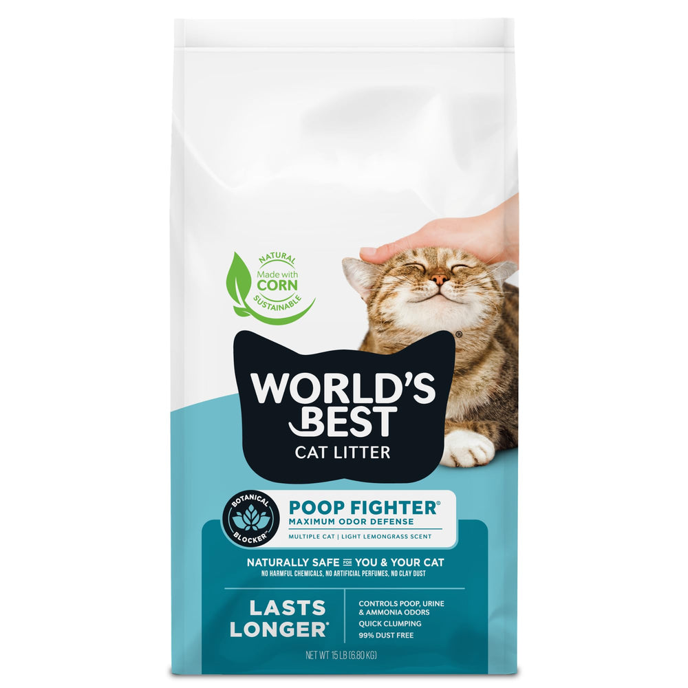 World's Best Cat Litter Poop Fighter defensa de olor para casa.