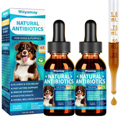 Woyamay antibióticos para perros: doble pack de envases, alivio de alergias.
