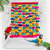 Juguete de WQY GroceryShop para loro grande con bloques de madera coloridos para estimulación y masticación segura.