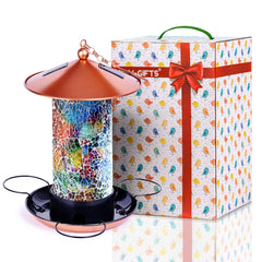 XDW-GIFTS comedero para aves con mosaico y luz solar para jardín.