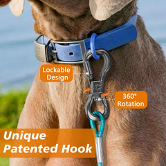 XiaZ cable para perro de 20 pies en teal, libertad controlada en jardines
