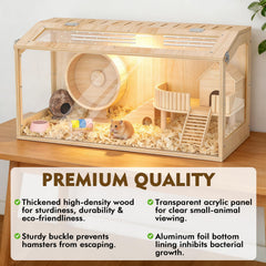 XiaZ jaula hámster, techo ventilado, mejora la ventilación y el confort.