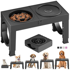XiaZ plato elevado para perros grandes con altura ajustable, mejora la postura al comer.