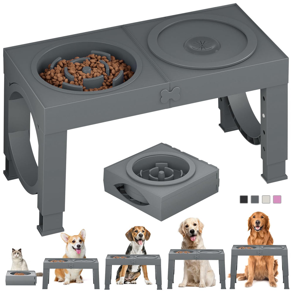 XiaZ: soporte cuenco elevado para perro grande con ajuste de cinco alturas estable