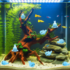 Figura de foca azul de XLIUAX para acuario decorativo con brillo suave