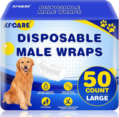 XPCARE pañales desechables para perro macho, ajuste seguro y protección antifugas
