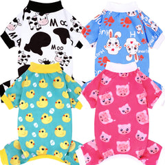XPUDAC pijamas para perros pequeños, set de 4 piezas, cómodo y práctico para uso diario.