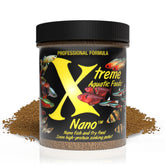 Xtreme Nano Pellets envase frontal, alimento de alto contenido proteico para peces pequeños en acuarios comunitarios.