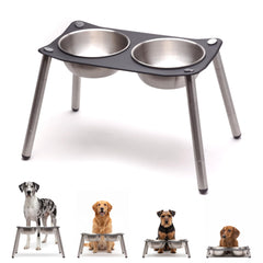 xympo plato perro elevado ajustable con tazones removibles para limpieza fácil.