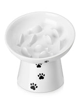 Tazón lento cerámico de Y YHY para gatos, fomenta comer despacio y evitar atracones.