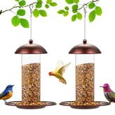 YARDIA dos comederos de aves de metal para jardín atraen aves diversas